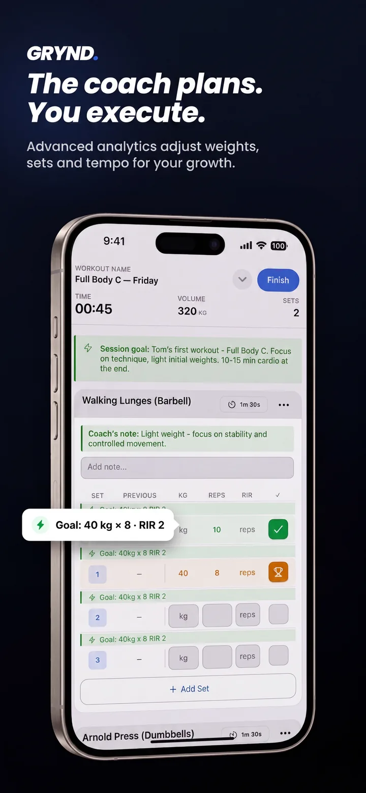 Training plans from your Coach